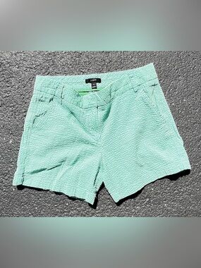 J.Crew Women’s Mint Seersucker Bermuda Textured Chino Shorts Size 4
